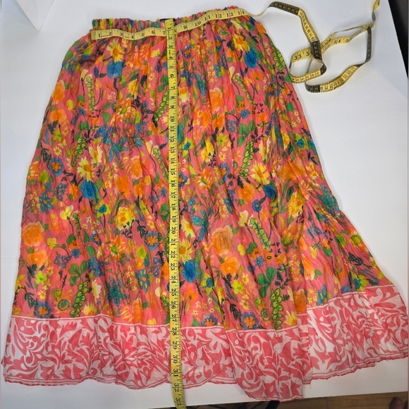 Bright And Colourful Boho Floral Skirt With 1/2 Slip - Picture 8 of 12
